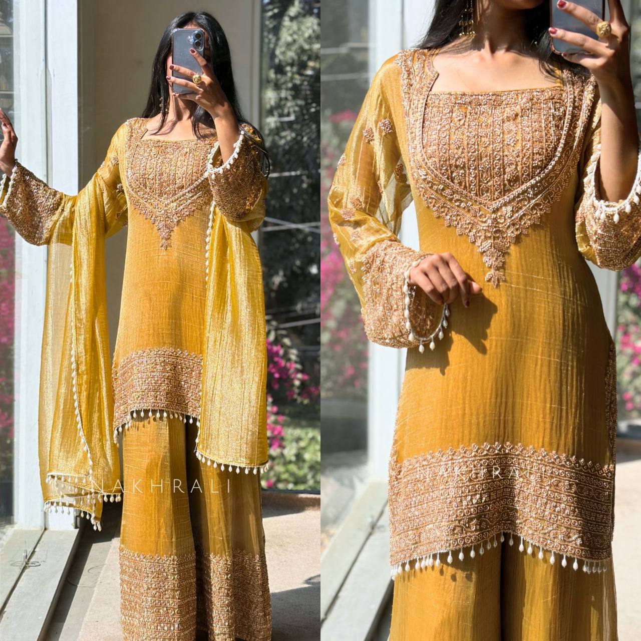 Royal Orchid Embroidered Evening Couture